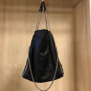 Steve Madden black soft leather w/ chains handbag